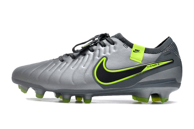 Chuteira Nike Tiempo 10 Elite Campo FG - Cinza/Verde