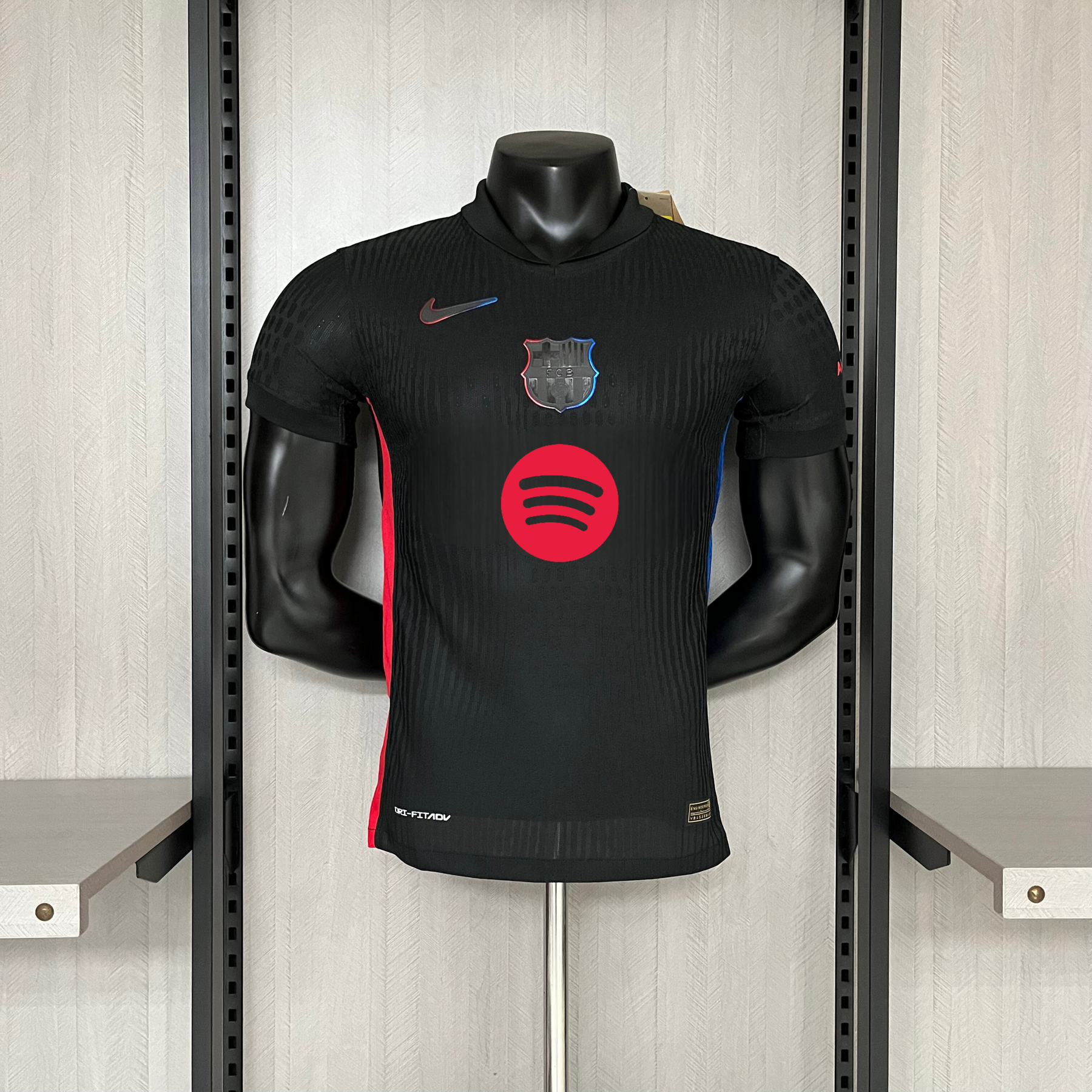 Camisa Barcelona Fora 2024/25 - Versão Jogador Spotify Preta 2