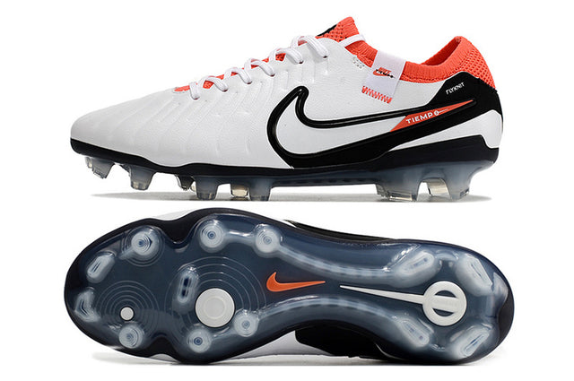 Chuteira Nike Tiempo 10 Elite Campo FG - Branco/Vermelho