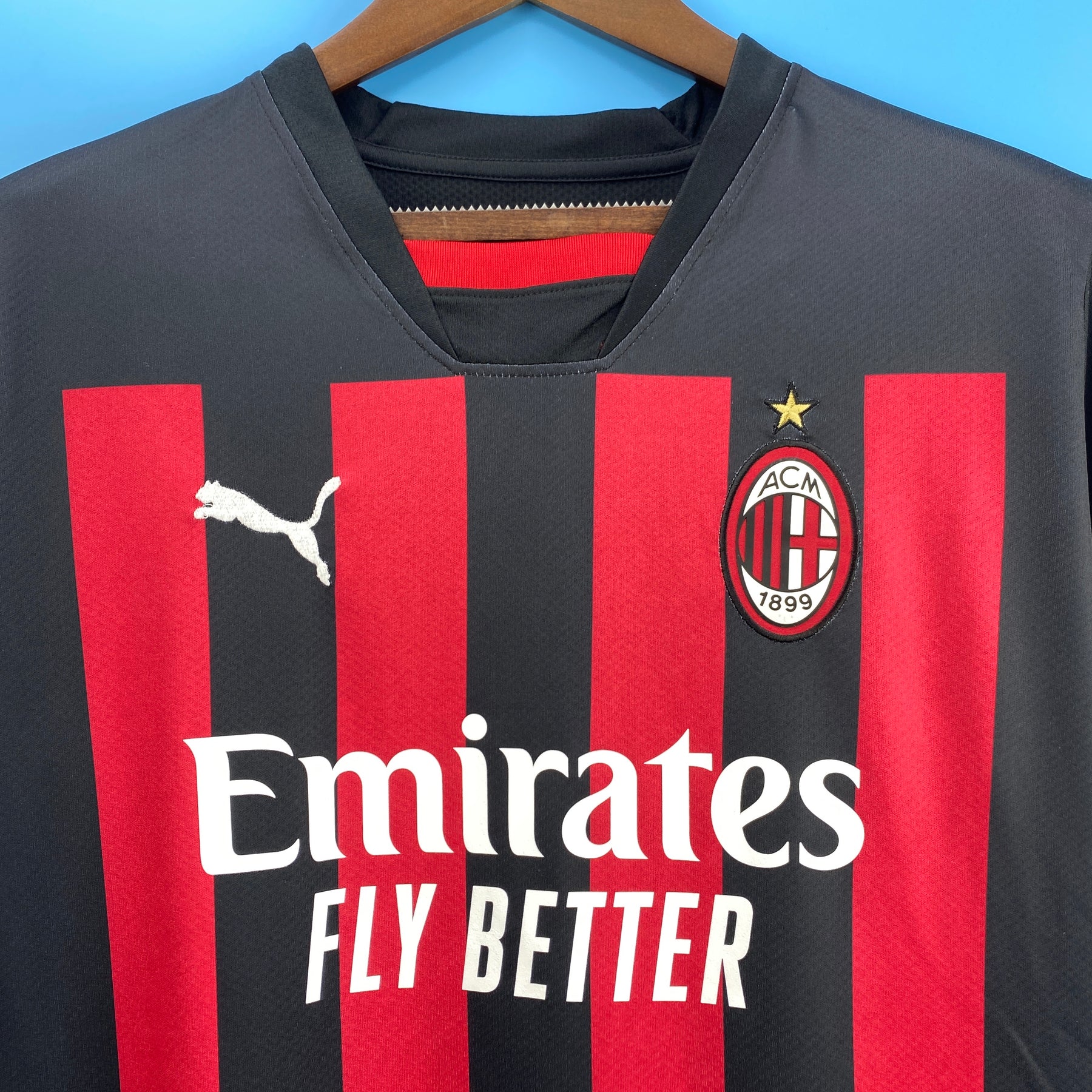 Camisa Milan Home 22/23 - Vermelho e Preto