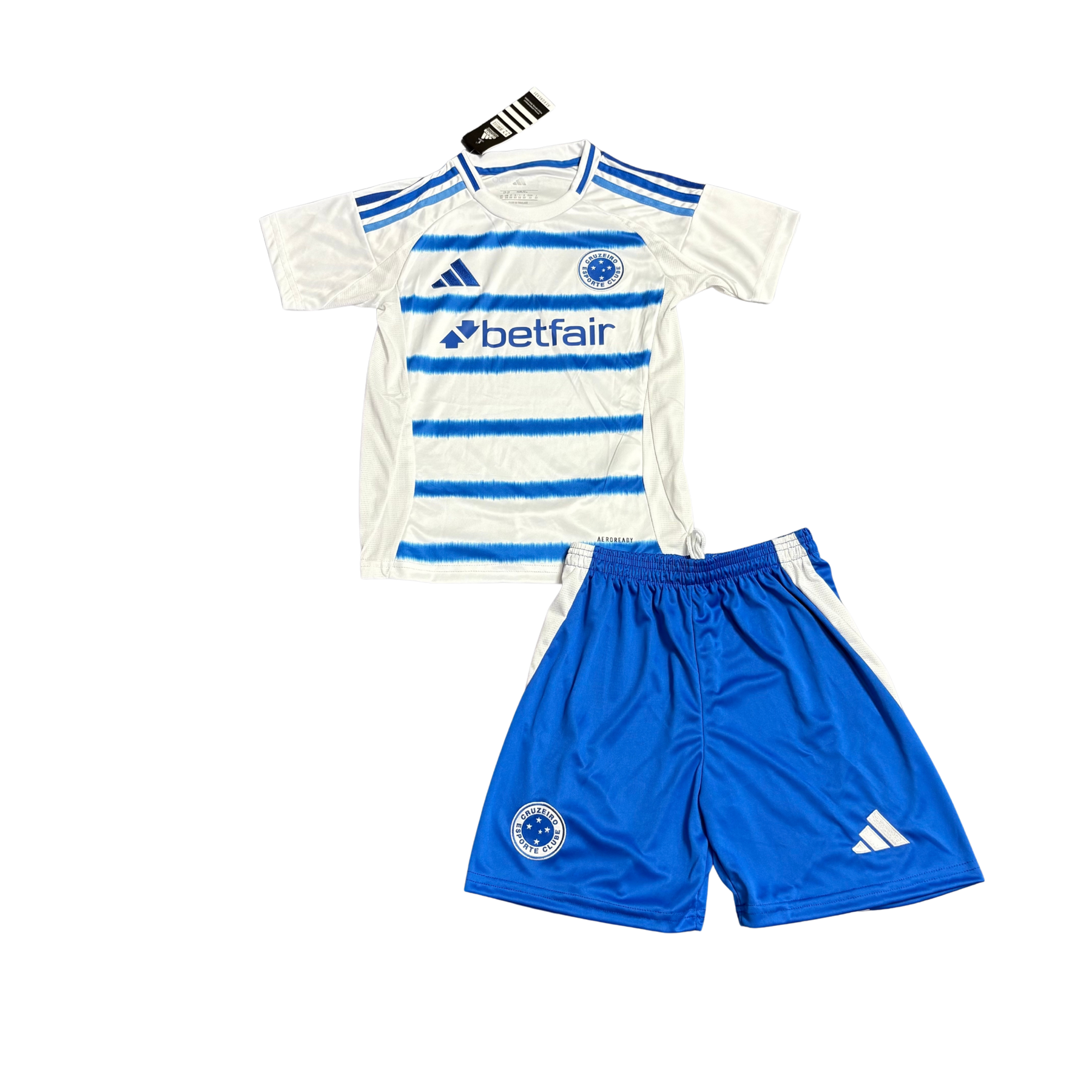Conjunto Infantil Cruzeiro Fora 25/26 - Branco e Azul