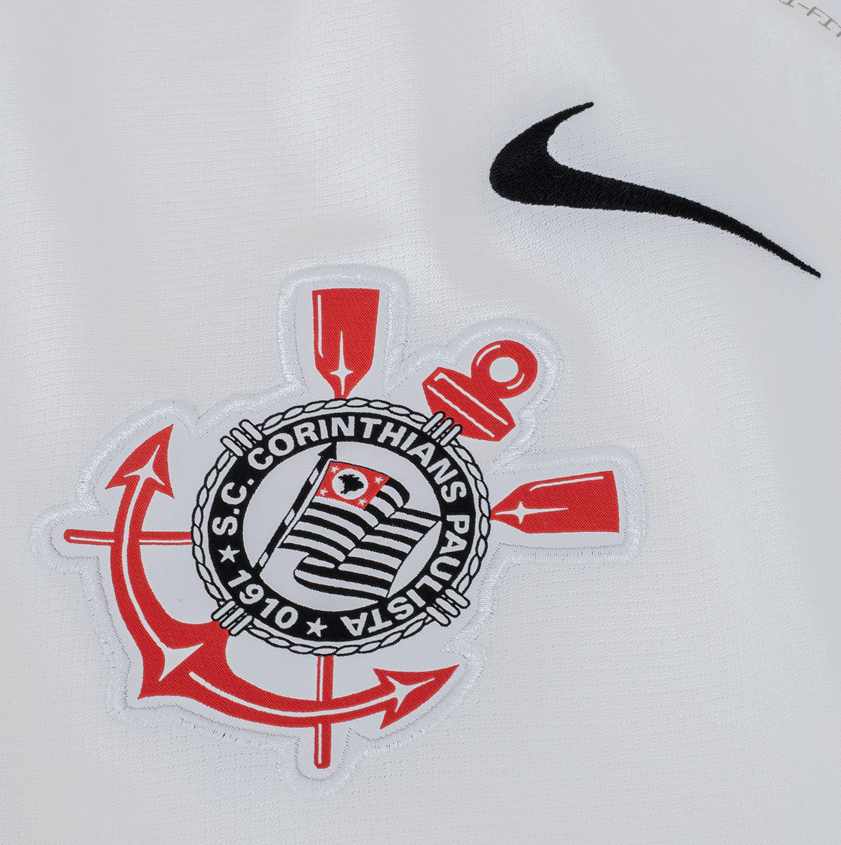 Camisa Corinthians Titular 25/26 - Branco e Preto