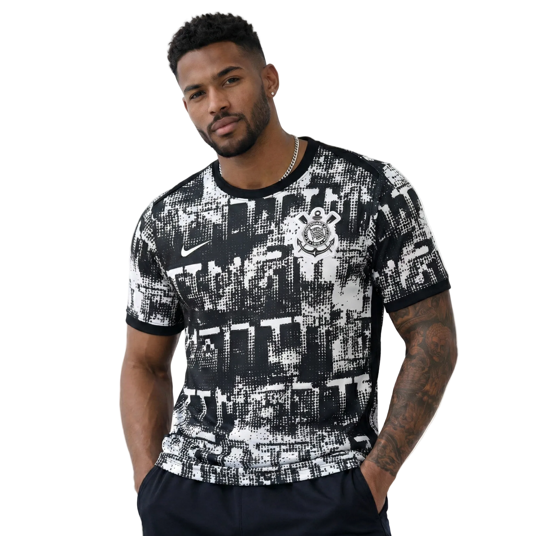 Camisa Corinthians Reserva 25/26 - Branco e Preto