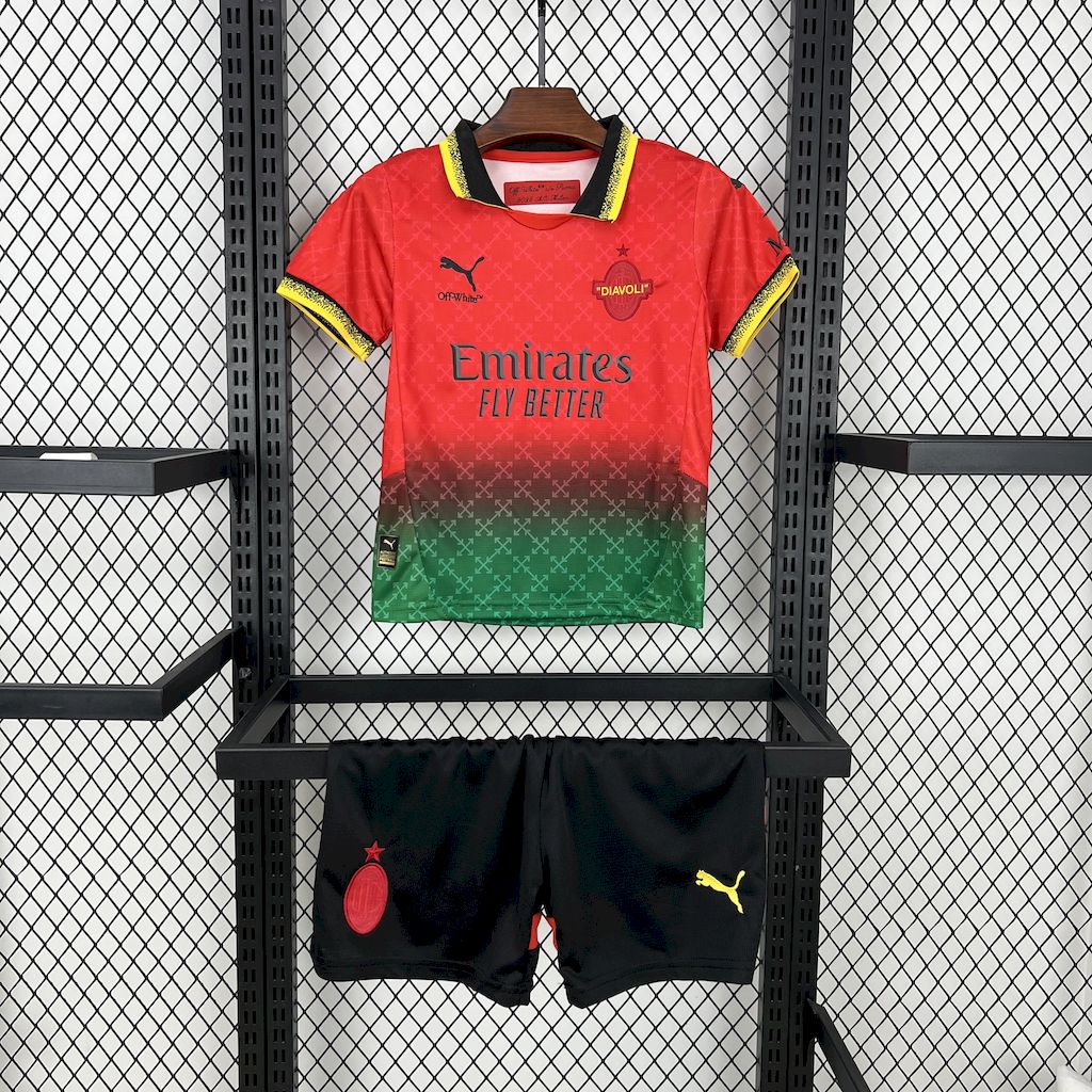 Conjunto Infantil Milan Edição Especial 25/26 - Vermelho e Verde