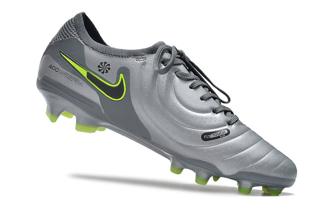Chuteira Nike Tiempo 10 Elite Campo FG - Cinza/Verde