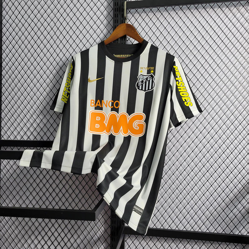 Camisa Santos Nike Fora 2012/13 - Versão Retrô Preta e Branca Listrada Neymar Jr