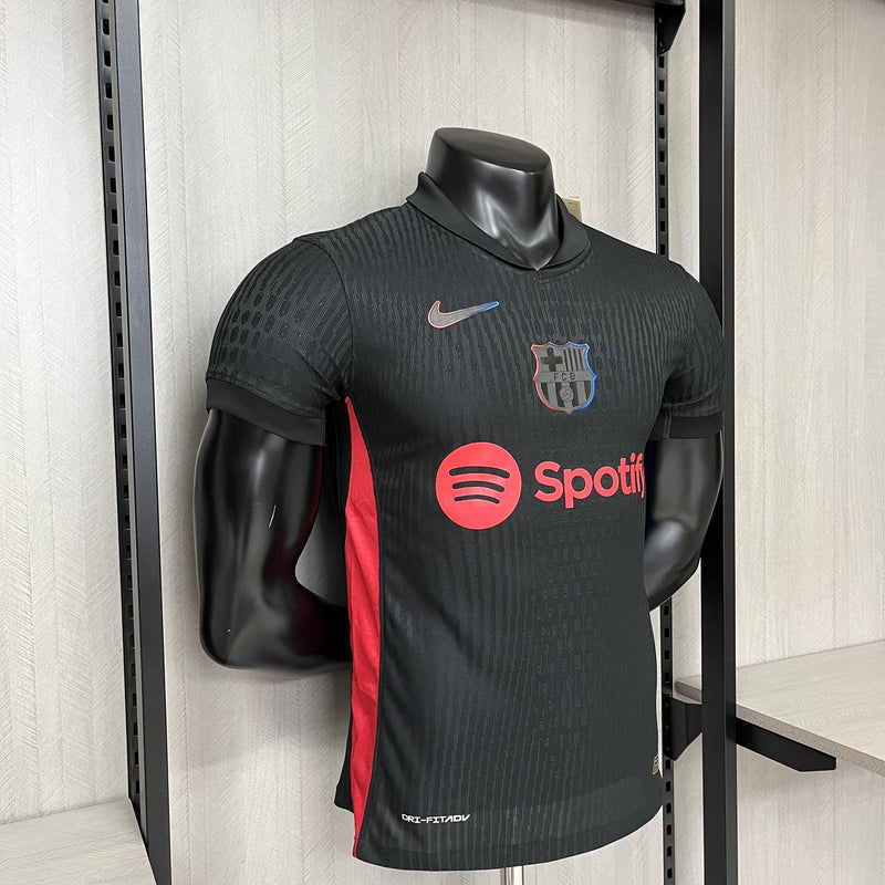 Camisa Barcelona Fora 2024/25 - Versão Jogador Spotify Preta