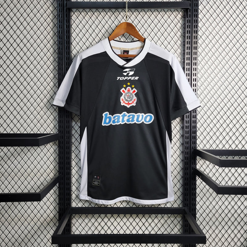 Camisa Corinthians Titular 2000 - Versão Retro Preta e branca