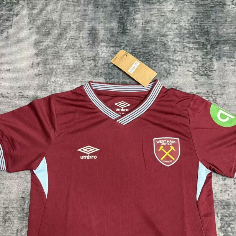 Conjunto West Ham 25/26 - Vermelho e branco