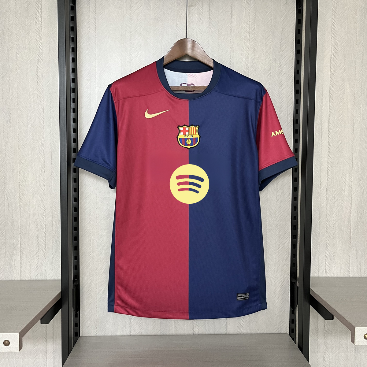 Camisa Barcelona Titular 24/25 - Azul e Vermelha Spotify