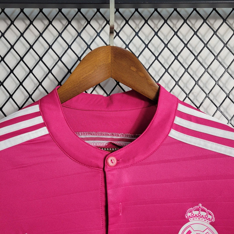 Camisa Retrô Real Madrid Manga Longa III Third Adidas 2014/15 Masculino Rosa