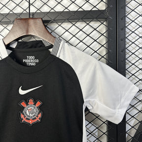 Conjunto Infantil Corinthians Fora 25/26 - Preto