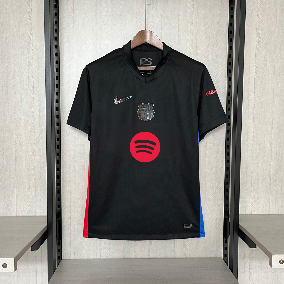 Camisa Barcelona Titular 24/25 - Versão Torcedor Preta Spotify