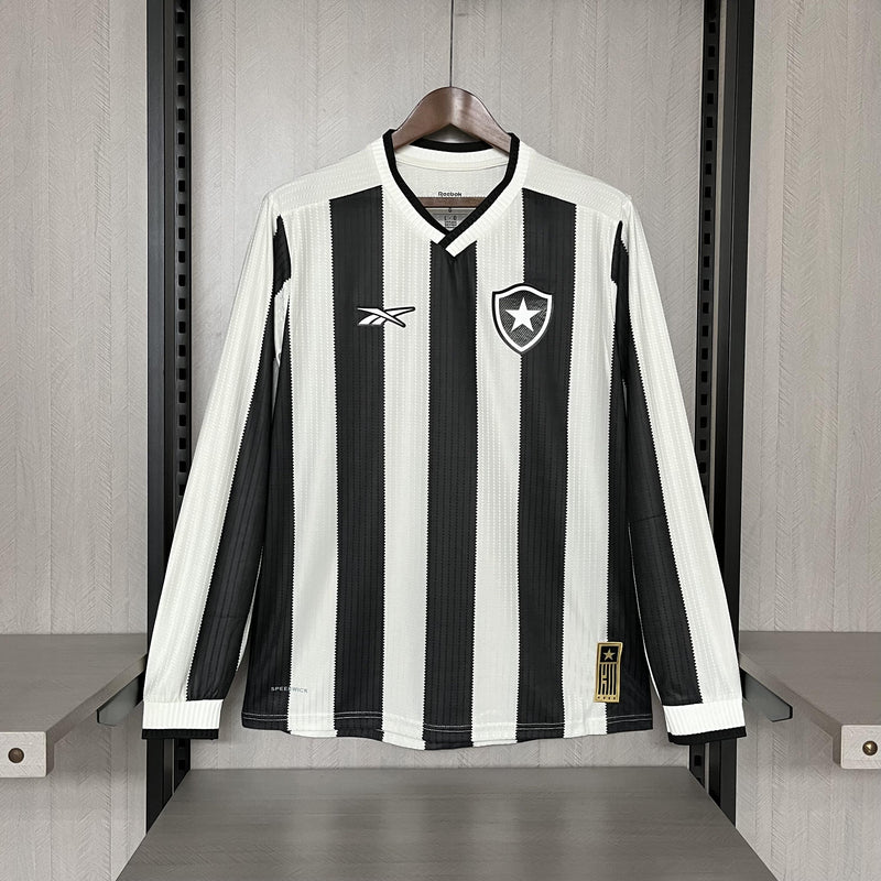 Camisa Botafogo Titular 24/25 Manga Longa - Preta e Branca