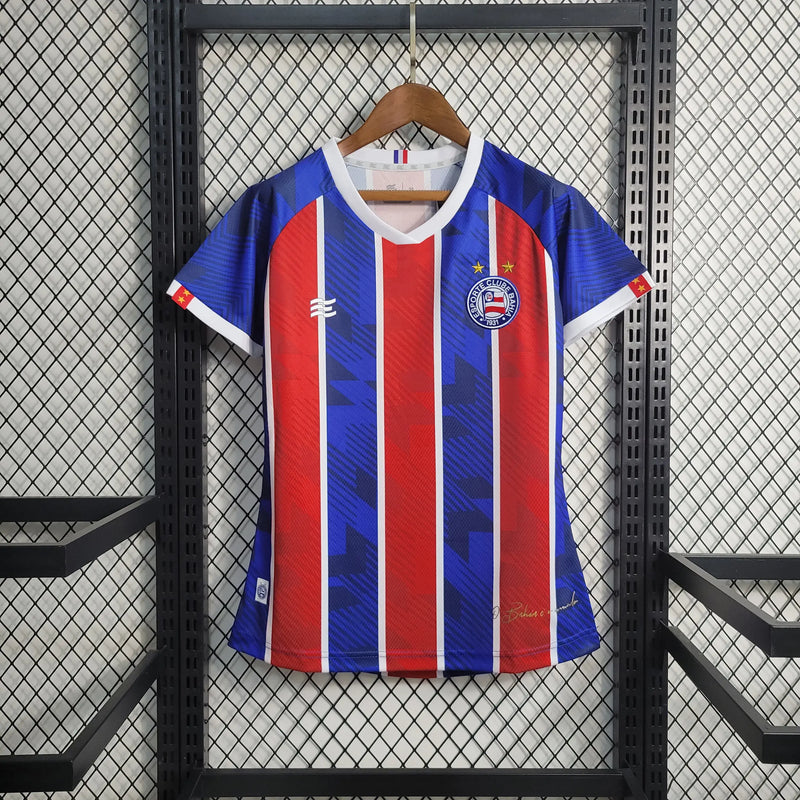 Camisa Bahia Away 23/24 Feminina - Azul e Vermelha