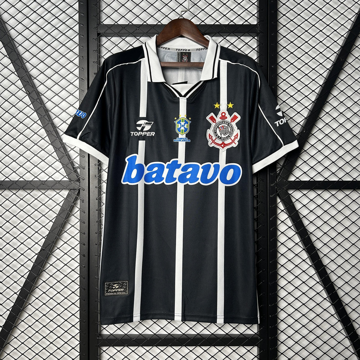 Camisa Corinthians 99/00 - Versão Retrô Preto e Branco Batavo