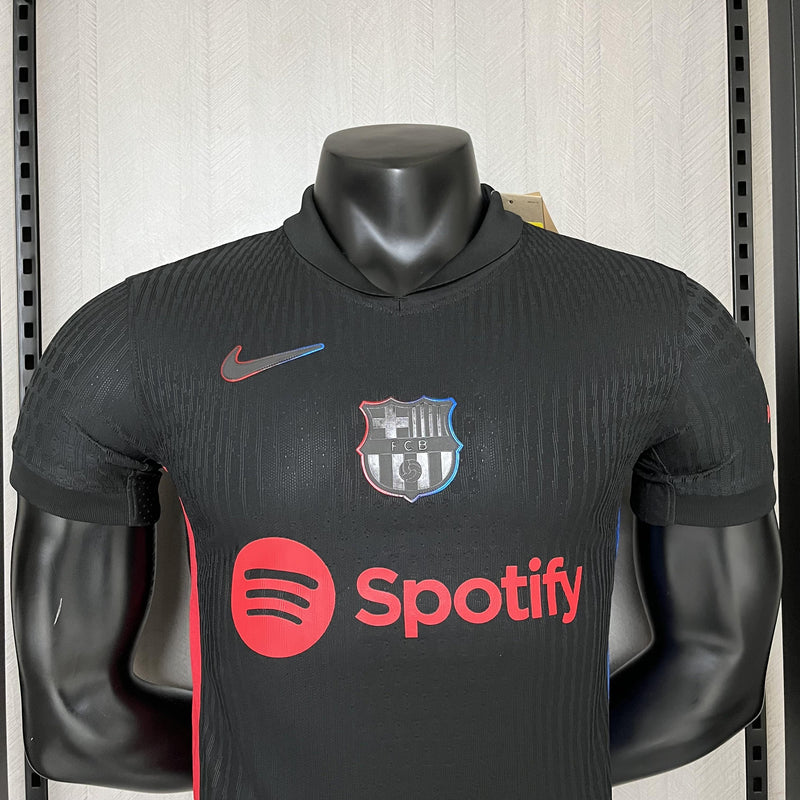 Camisa Barcelona Fora 2024/25 - Versão Jogador Spotify Preta