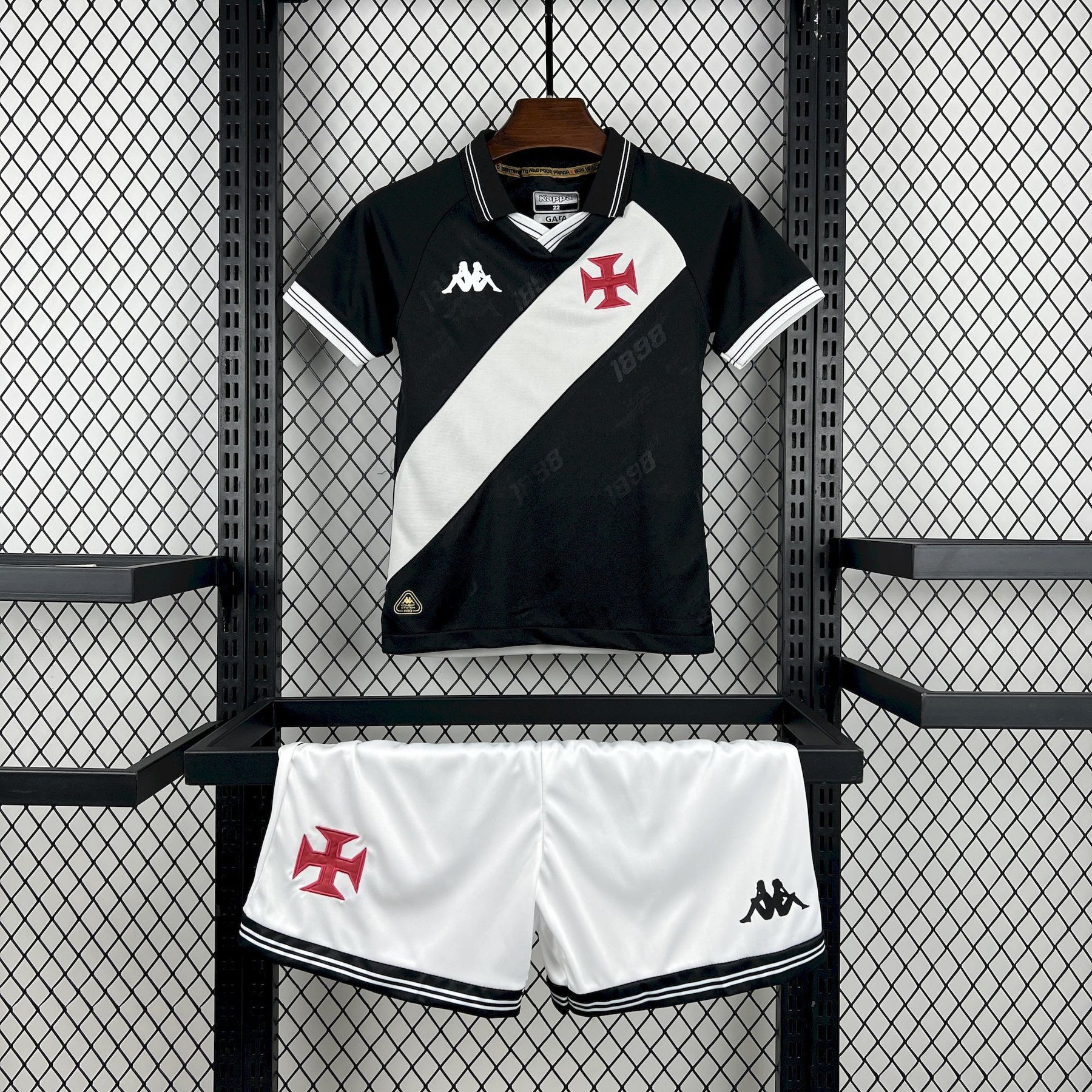 Conjunto Vasco 25/26 Home - Preto e branco