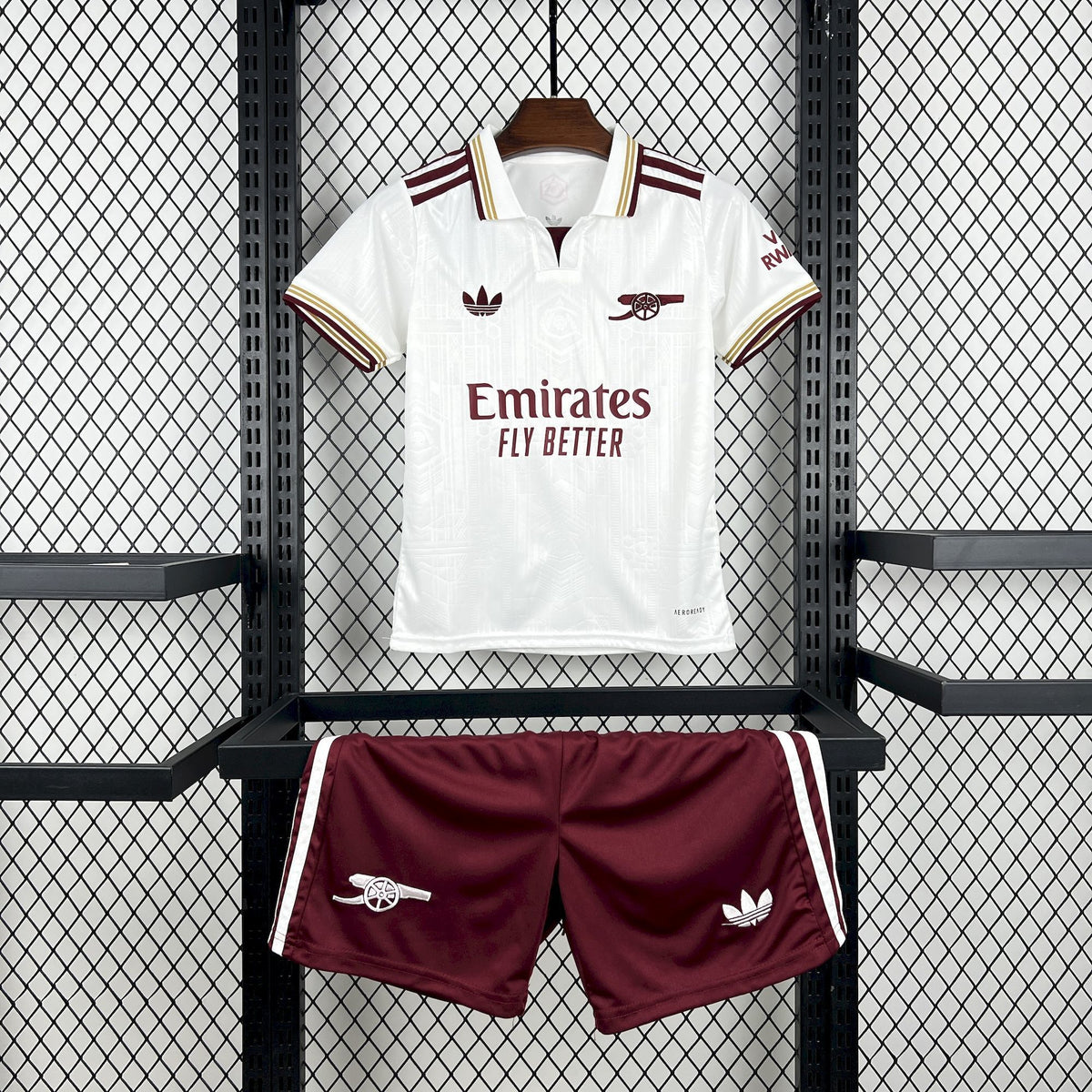 Conjunto Arsenal 25/26 away - Branco e vermelho