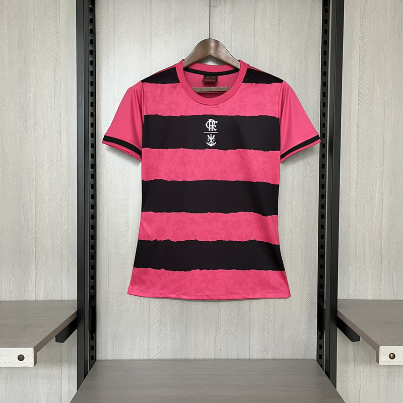 Camisa Flamengo Edição Especial 25/26 - Versão Feminina Baby Look Rosa