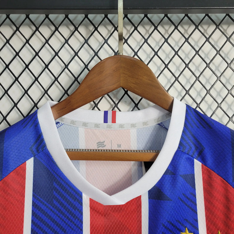 Camisa Bahia Away 23/24 Feminina - Azul e Vermelha