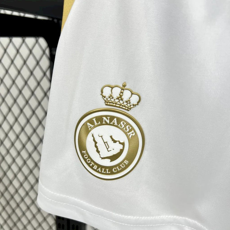 Conjunto Infantil Al Nassr III 24/25 - Branco e Dourado