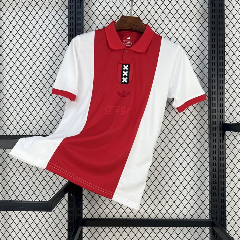 Camisa Ajax Polo Edição Especial 25/26 - Vermelho e Branco