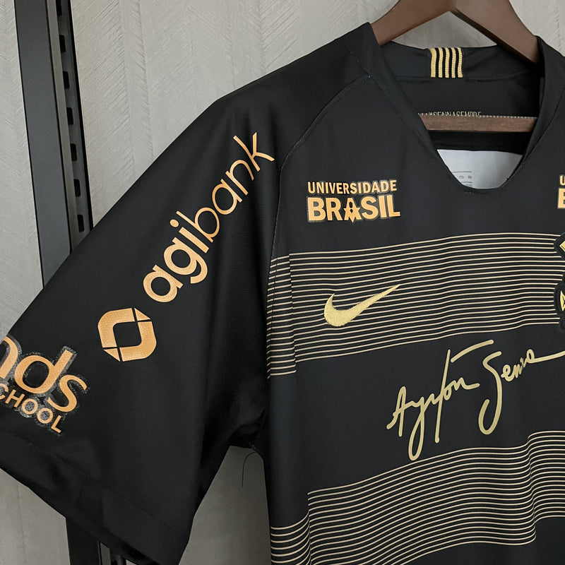 Camisa Corinthians Edição Especial 18/19 - Versão Retrô Preta Ayrton Senna