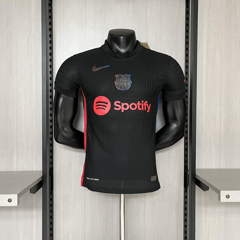 Camisa Barcelona Fora 2024/25 - Versão Jogador Spotify Preta