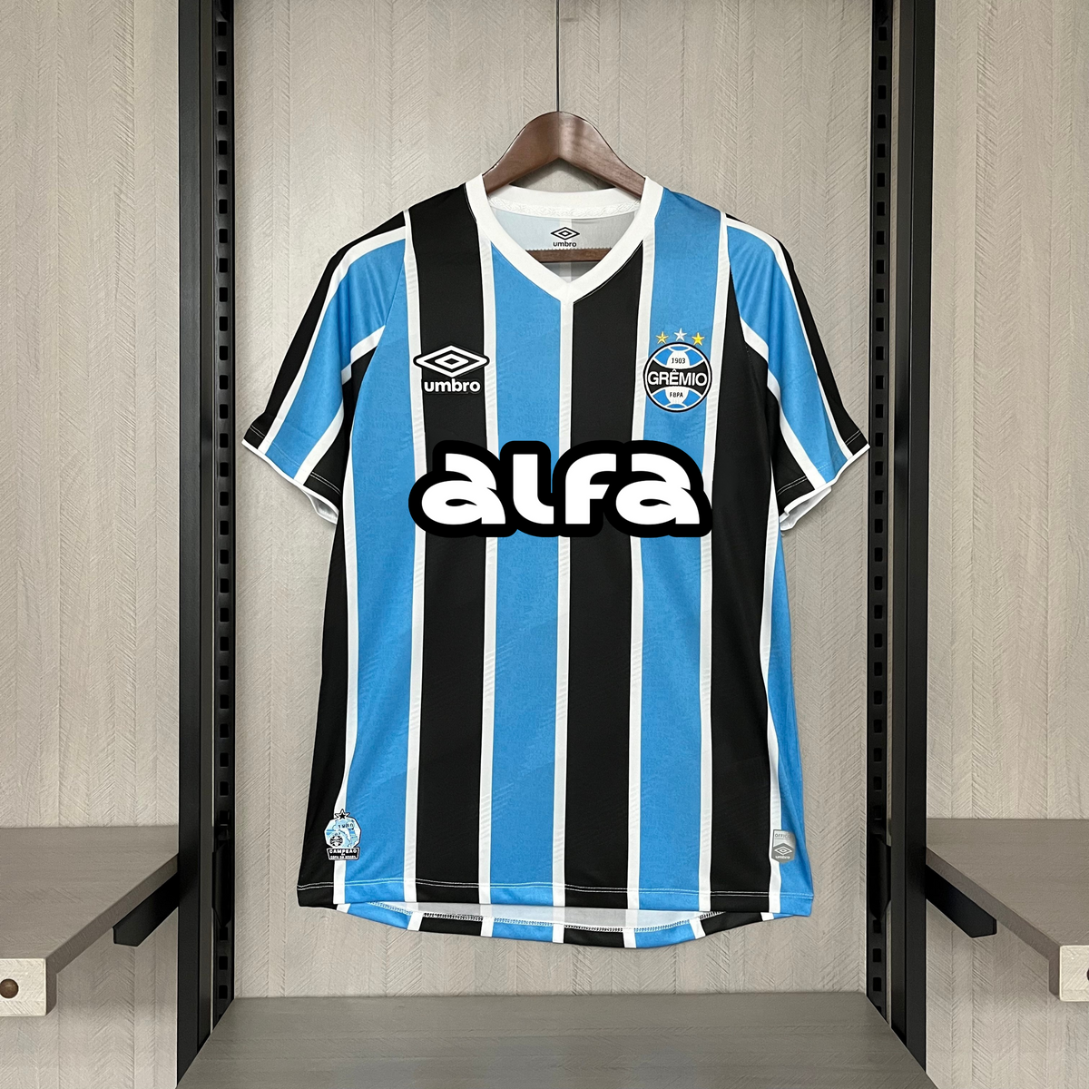 Camisa Grêmio Titular 25/26 - Azul e Preto
