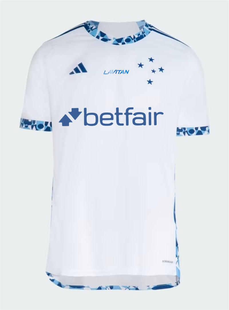 Camisa Cruzeiro Fora 24/25 - Azul e Branco