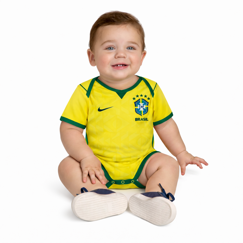 Body Infantil Brasil Titular 2026 - Amarelo