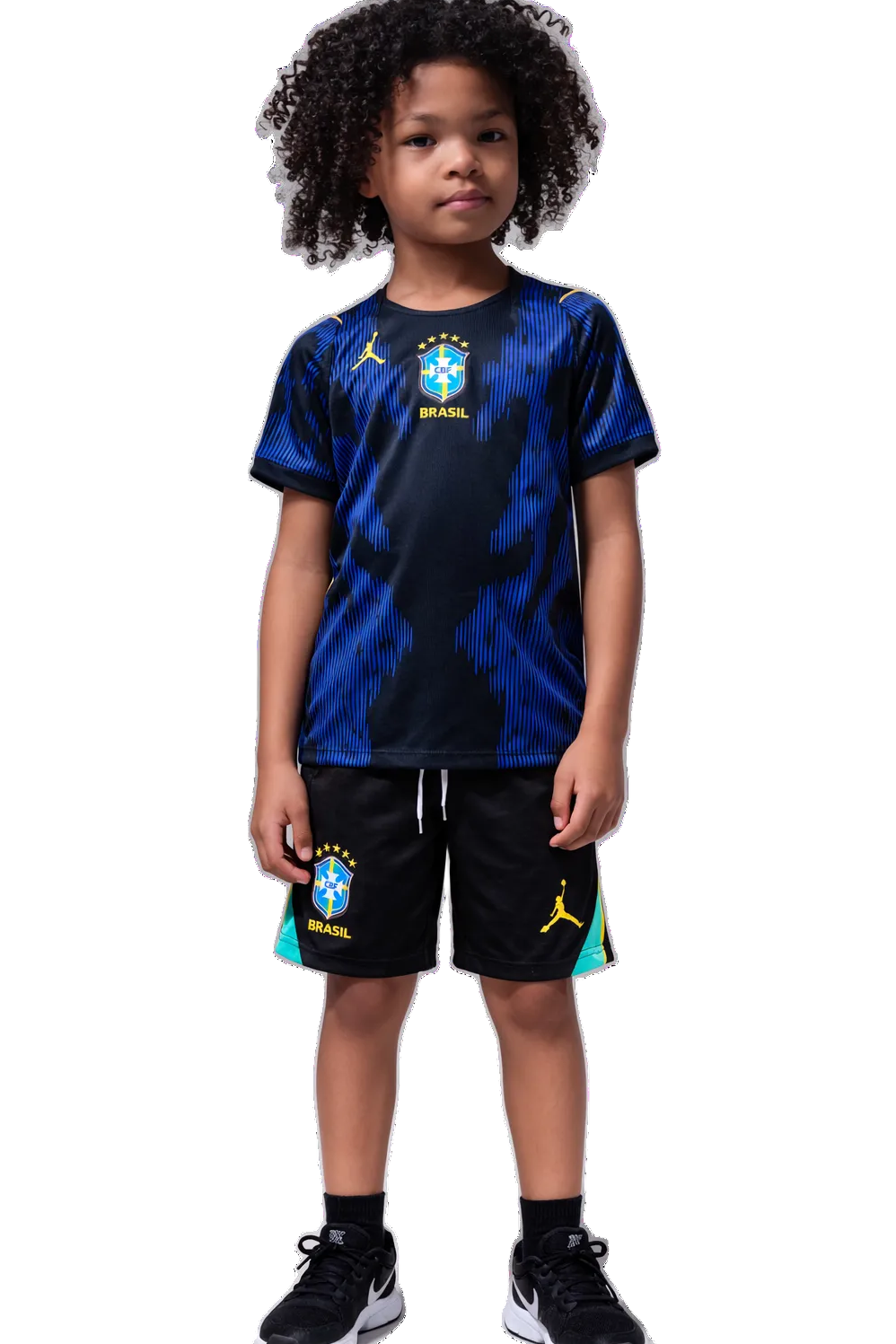 Conjunto Infantil Brasil Fora 2026 - Azul