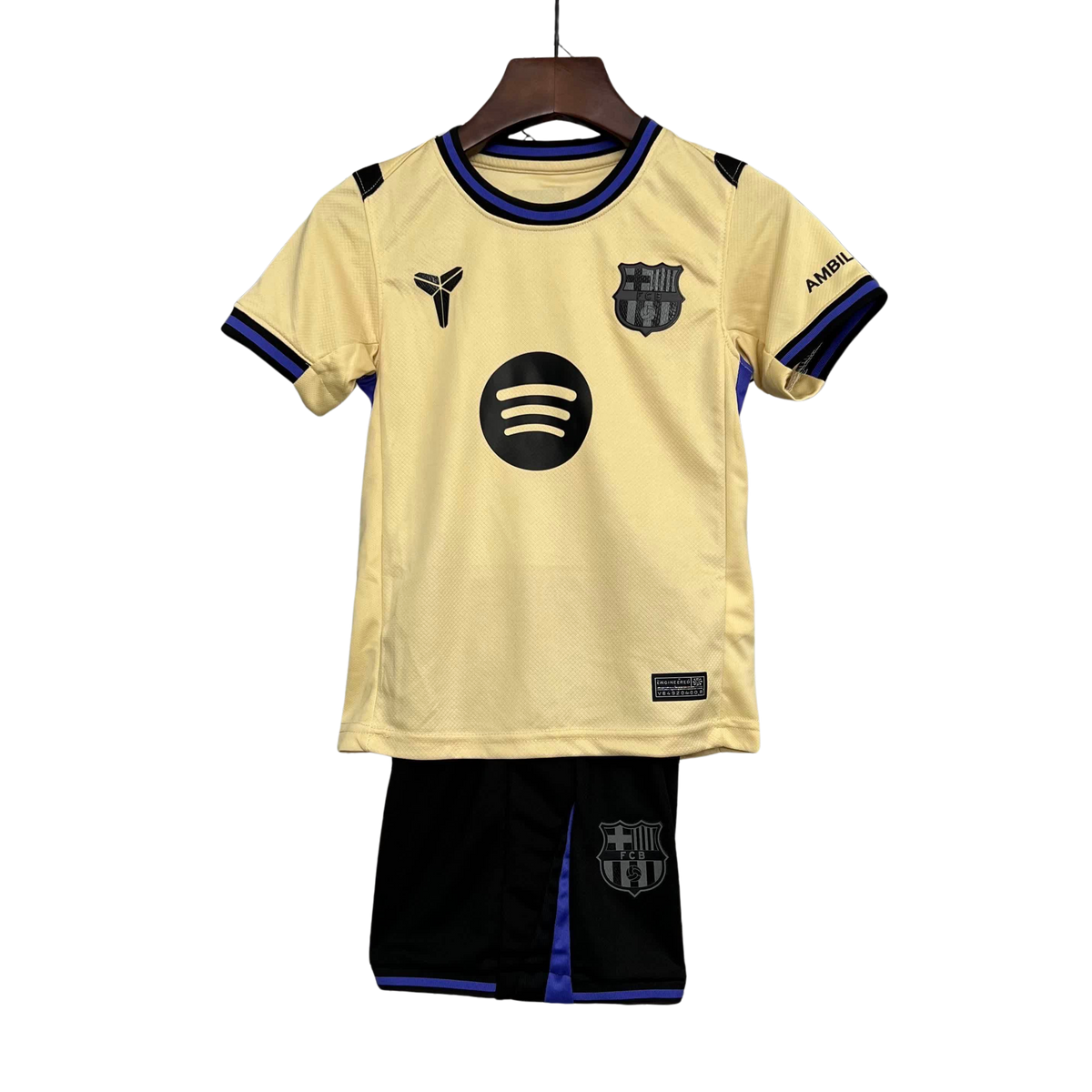 Conjunto Infantil Barcelona Fora 25/26 - Bege