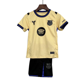 Conjunto Infantil Barcelona Fora 25/26 - Bege