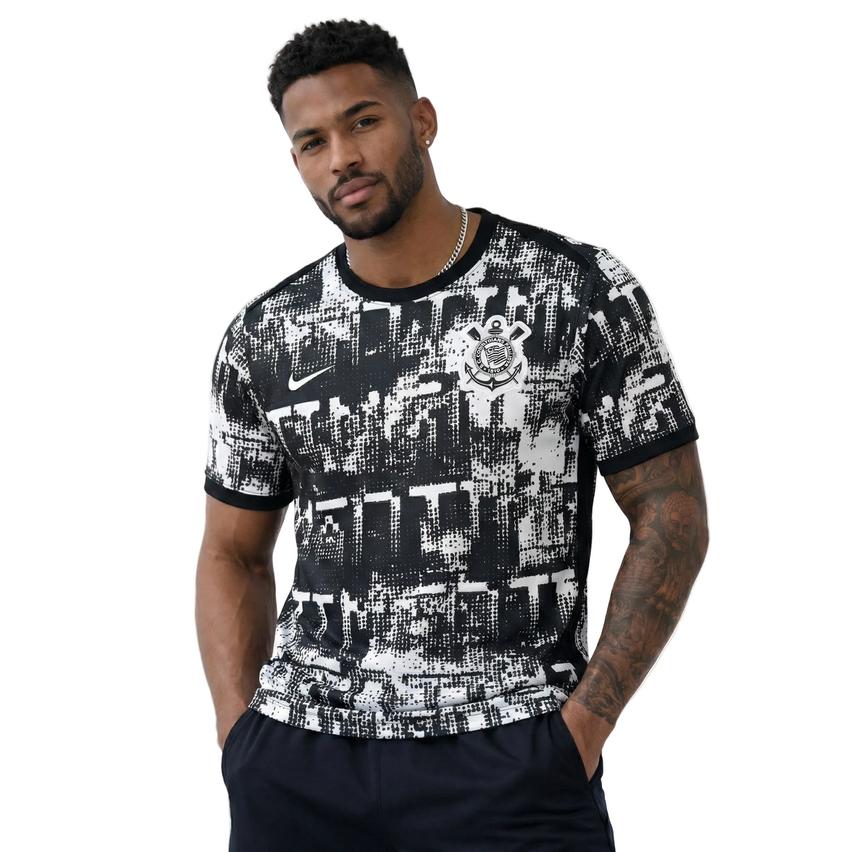 Camisa Corinthians Reserva 25/26 - Branco e Preto