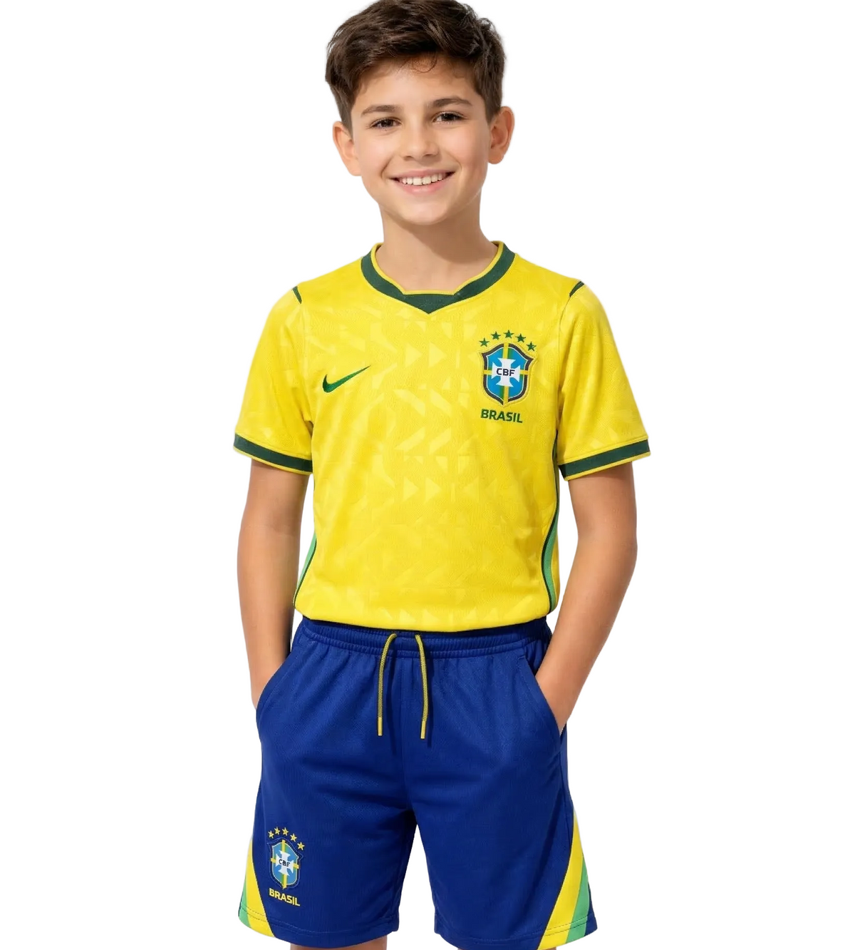 Conjunto Infantil Brasil I 2026 - Amarelo