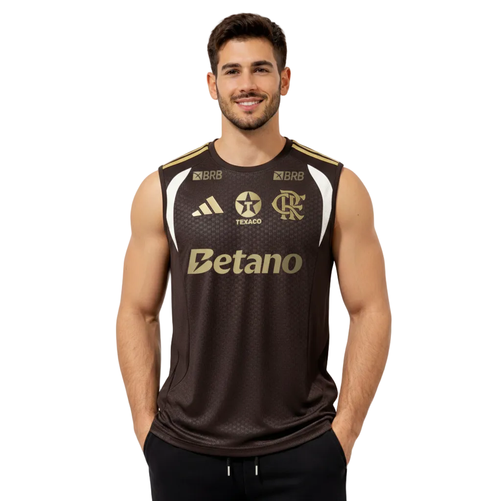 Regata Flamengo Treino Comissão 2026 - Marrom