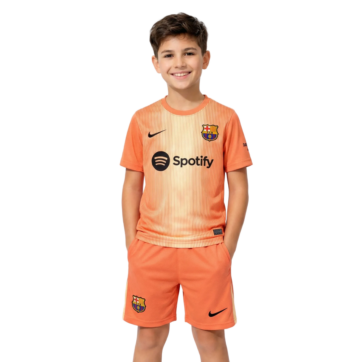 Conjunto Infantil Barcelona 25/26 - Laranja