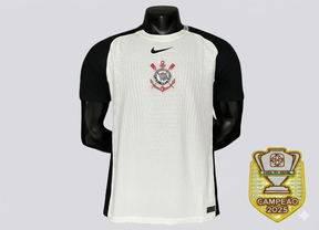 Camisa Corinthians Titular 2025/26 - Versão Jogador Preto e Branco