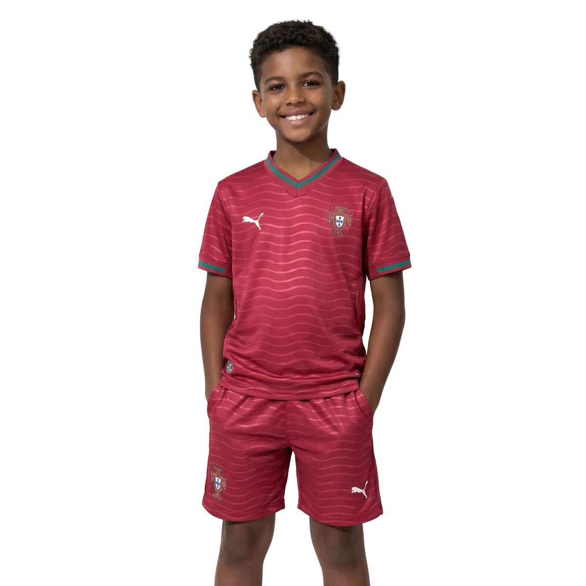 Conjunto Infantil Portugal Titular 26/27 - Vermelho