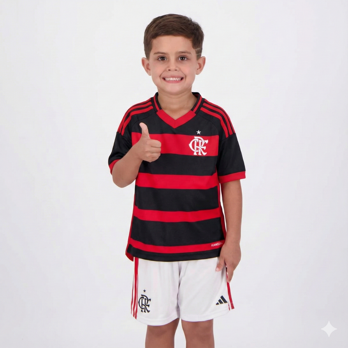Conjunto Infantil Flamengo Titular 25/26 - Preto e Vermelho