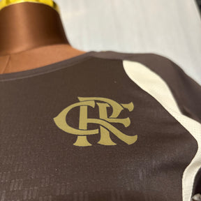 Camisa Flamengo Treino Comissão 2026 - Feminina Baby Look Marrom