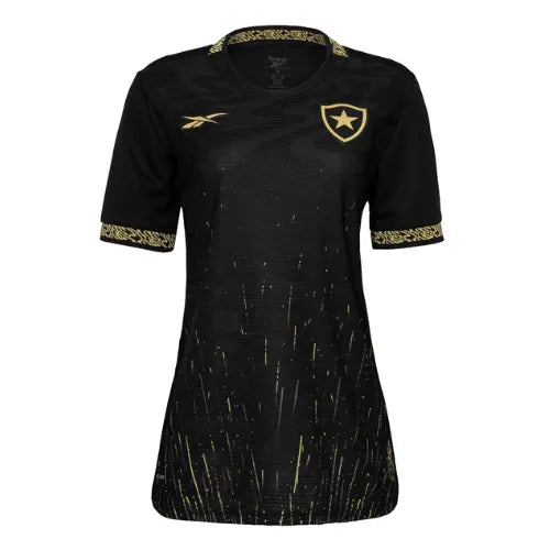 Camisa Botafogo Fora 24/25 - Versão Feminina Baby Look Preto e Dourado