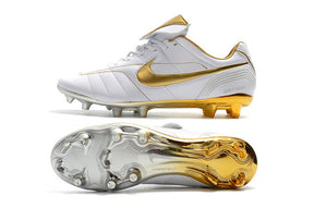 Chuteira Nike 10R Elite FG - Branco/Dourado