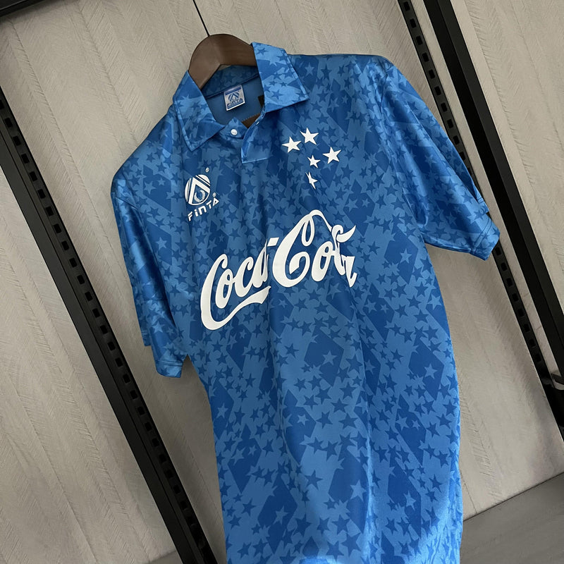 Camisa Cruzeiro Titular 93/94 - Versão Retrô Coca-Cola Azul