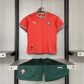 Conjunto Infantil Portugal Titular 25/26 - Vermelho