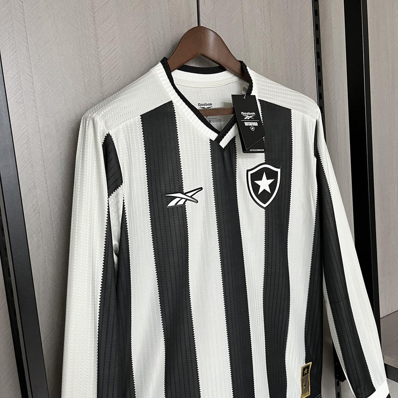 Camisa Botafogo Titular 24/25 Manga Longa - Preta e Branca