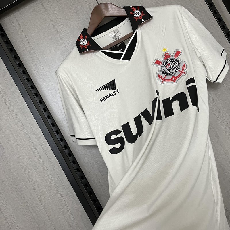 Camisa Corinthians Titular 1996 - Versão Retrô Branca Suvinil