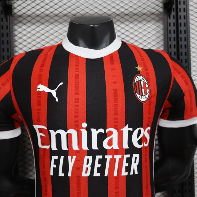 Camisa AC Milan I Home Puma Jogador 2024/25 Masculino Vermelho e Preto